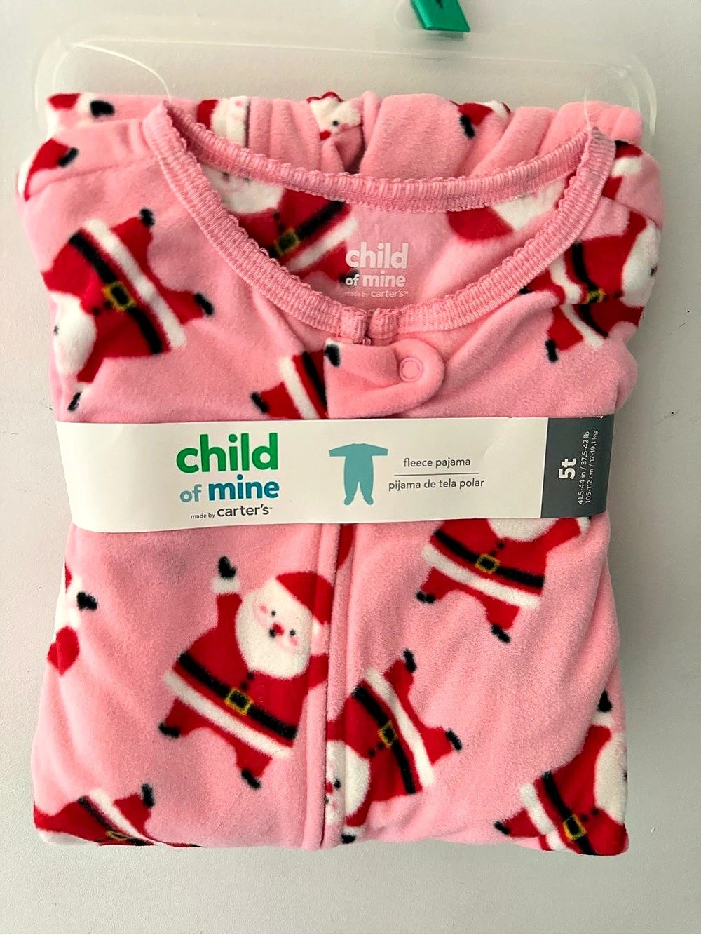 Child of Mine by Carter's Girls Pink Santa Pajama Set Size 5T NWT